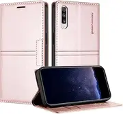 [TOUCASA] Mobile Phone Case for Samsung Galaxy A70, PU Leather Wallet Flip Shockproof Case, with Card Slots, Magnetic Closure, Stand, Compatible with Samsung A70 (Pink)