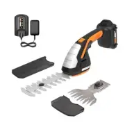 WORX 20V PowerShare Black and Orange Hedge Trimmer Garden Shear 2 in 1 Tool