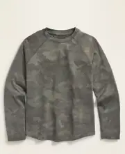 Old Navy Active Boys Go-Dry Gray Camo Long-Sleeve Performance Tee Size Small