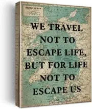 Retro Style Inspirational Travel Quote Print Canvas Wall Art Home Office...