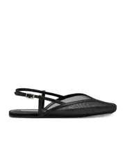 Square-headed flat sandals 37,40 Black
