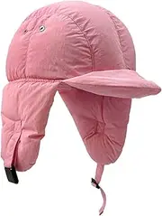 [Colaxi] Hat with Earflaps Warm Hat with Visor Cap Peaked Hat Windproof with Ear Flaps Winter Hat Filled Hat for Camping Snow Sports