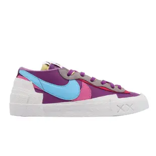 Nike 休閒鞋 Blazer Low x SACAI x KAWS 男鞋 女鞋 紫 藍 白 聯名 皮革 DM7901-500