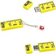 Cool USB Flash Drive - 16 GB Fun USB Flash Drive - Ruler Pen Drive - Fun USB (Yellow Ruler)