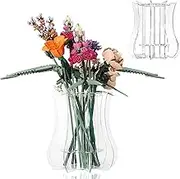 Vase for Lego Flowers, Acrylic Vase Roses Display Stand fit for Lego Botanical Collection, Orchid Tulips Bouquet Building Sets Display Vase for Tables, Floating Vase Gift (Transparent)