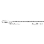 925 Sterling Silver Men Women Chain Bracelet - Rhodium Rope 035