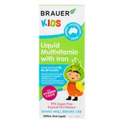 Brauer Kids Liquid Multivitamin with Iron 200ml