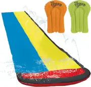 Slip N Slide Wave Rider Double Water Slide w/ 2 Boogie Boards Summer Fun
