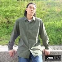 在飛比找蝦皮商城優惠-JEEP 男裝 軍風休閒長袖襯衫-軍綠色