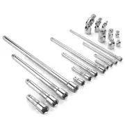 20 Piece Socket Extension Set, 1/4", 3/8" and 1/2" Drive Extension Bar, Swive...