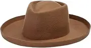 [Hcclijo] Felt Fedora Hat for Women Men Wool Panama Jazz Hat Formal Party Dress Hat 8.5CM Wide Brim Winter Cap