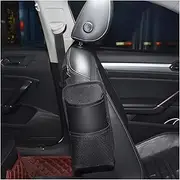 2 in 1 Large Cup Holder, Multifunctional Seat Side Storage Hanging Bag with Mesh Pocket, Car Water Bottle Storage Sleeve with Adjustable Strap, Car Accessories for Drinks (Black)