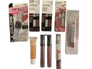 9 PIECE LOT Of Mixed Cosmetics LIP GLOSS Beauty Products Revlon, ELF & More NEW