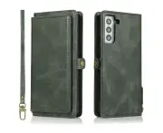 Wallet Case for Samsung Galaxy S21 Plus, Detachable Phone Case for Easy Portability (Dark Green)