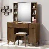 MUNA 家居 拉爾淺胡桃色3.2尺鏡台/含椅(化妝台 鏡台 置物 收納)