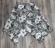 NWT- Chicos Fantastic Zebra Handkerchief Hem Black White Maxi Skirt Sz 1 /US M 8