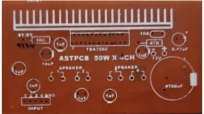 TDA7560 (TDA7388) IC Stereo Amplifier 200W (50W X 4) DIY PCB Kit 12V, 10ADC