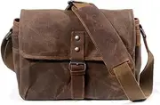 Retro Camera Bag Waterproof Photography Packages fit for DSLR Shoulder Sling Case Fit for Nikon Fit for Sony Fit for Canvas Micro Single Messenger Men(Coffee)