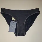 American Eagle Aerie Full Coverage Bikini Bottom MEDIUM Blue Denim