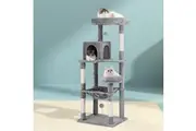 i.Pet Cat Tree 143cm Tower Scratching Post Trees Scratcher Condo House Grey