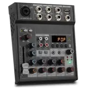 Audio Mixer 4 Channels USB Sound Interface Console Bluetooth Recording to PC