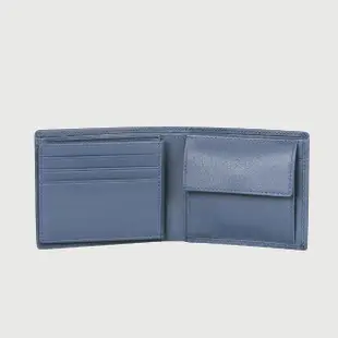 【BRAUN BUFFEL 德國小金牛】台灣總代理 墨菲斯 8卡中間翻零錢袋短夾-復古藍(BF524-318-VBL)