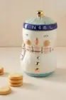 Anthropologie Birdcanfox Joyeux Noel Snowman Cookie Jar Bird Can Fox NEW