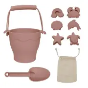 Playground Silicone 8pc Bucket & Spade Set - Rose