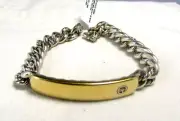 BRAND NEW DAVID YURMAN Sterling Silver & 18K BELMONT ID BAR CHAIN LINK BRACELET