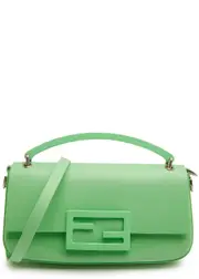 Fendi Patent Leather Top, Top Handle Bag, Bag, Green, Shoulder Strap One Size