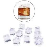 10PCS/Pack Fake Artificial Acrylic Ice Cubes Crystal Clear 2/2.5/3cm Squa~'l