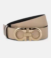 [Ferragamo] Ferragamo Gancini reversible leather belt Inch 29.5 beige