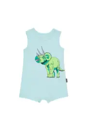 Bonds Baby Stretchies Sleeveless Chestysuit sizes 00 0 Colour Blue Dinosaur