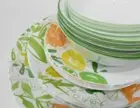 ❤️ 20-pc CORELLE Contemporary Fruit DINNERWARE SET Citrus Leaf Lemon Lime Orange