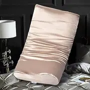 Satin Pillowcase for Contour Memory Foam Pillows, 24" x 14" x 5.1"/3.5" Cervical Pillow Case, Soft Pillow Cover for Sleeping Pillows (Champagne)