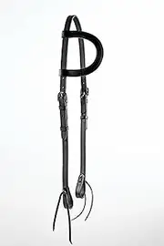 SIE EQUESTRIAN Leather Horse Sliding One Ear Headstall, 5/8 Inch, Black/Brown, Adjustable