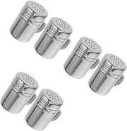 3sets Baking Essential Stainless Steel Flour Sifter Salt Pepper Shaker Powder Sugar Duster Seasoning Tank Lid Metal Flour Sifter for Kitchen 2pcs*3