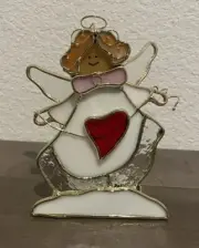 Stained Glass Art Angel Candle Holder Tea Light Heart Sun Catcher Free Standing