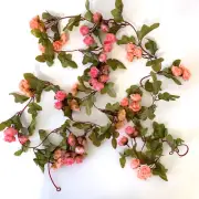 Artificial Rose Garland - Pink & Peach - 230cm Wedding Arch party Table Floral