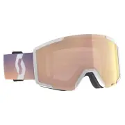 Scott Shield Snow Goggles, White/Soft Pink Frame, Enhancer Rose Chrome Lens
