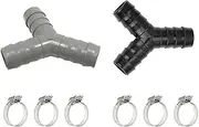 2PCS Washing Machine Drain Hose Y-Type Reducer Plastic Connector for Split Pipe Connection Three-Way Adapter