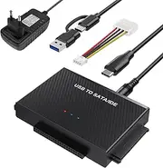 Wowfast IDE USB Adapter, USB 3.0 Hard Drive Adapter with 12 V 2 A Power Supply for 2.5 and 3.5 Inch HDD/SSD, IDE SATA Adapter Compatible with Windows 10/8/7/XP/Vista, Mac OS, Linux etc