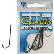 Gamakatsu Long Shank Black Fishing Hooks Size 10 to 2