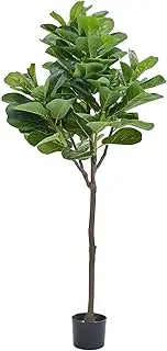 MYELLU 5FT Fiddle Leaf Fig Tree Artificial - Tall Fake Tree for Home Decor Faux Plant Artificial Fiddle Leaf Fig Tree Corner Decor for Living Room Bedroom Office Live Streams Indoor Modern Greenery