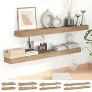 Wall Shelves Floating Display Shelf Rack Living Room 2 pcs Solid Wood Teak vidaXL