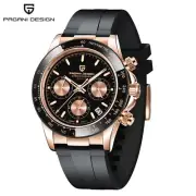 PAGANI DESIGN Men's Quartz Wristwatch Ceramic Bezel Chronograph Sport Watches