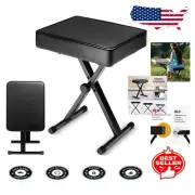 3.5in Padded Keyboard Stool with Collapsible Design - Ideal for Musicians