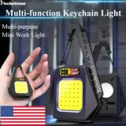 2X LED COB Keychain Light Camping Pocket Lamp Torch for Camping Fishing Walking
