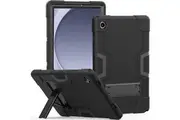 For Samsung Galaxy Tab A9 Case, 8.7 inch SM-X110 X115 Hybrid Fancy Shockproof Heavy Duty Kickstand Case Cover (Black)
