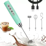 Baby Blue Milk Frother Wand for Coffee Frother Handheld Rechargeable Electric...